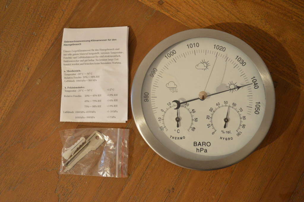 GardenMate Hygrometer-Barometer Lieferumfang