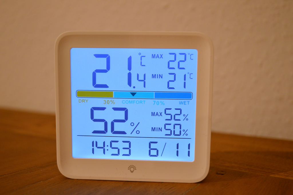 Noklead NK5275 Thermo-Hygrometer Ansicht Display Hintergrundbeleuchtung